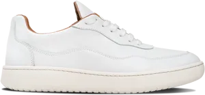 White Leather Sneaker Side View PNG image