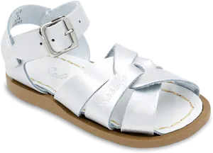 White Leather Strappy Sandal PNG