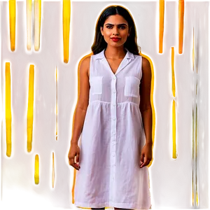 White Linen Dress Comfort PNG Gru PNG