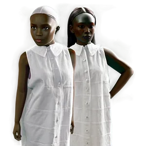 White Linen Dress Comfort PNG Qeu