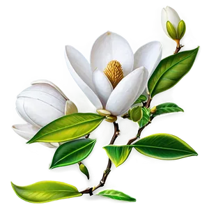 White Magnolias Flowers Png 05242024 PNG image