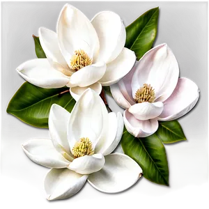 White Magnolias Flowers Png Tal62 PNG image