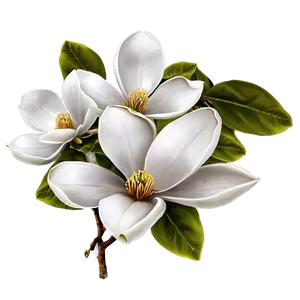 White Magnolias Flowers PNG Xqq33