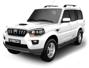 White Mahindra Bolero S U V PNG image