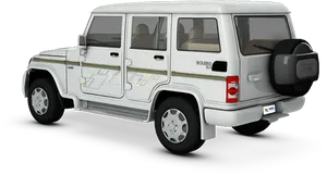 White Mahindra Bolero S U V PNG image