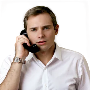 White Man On Phone Png 06122024 PNG image