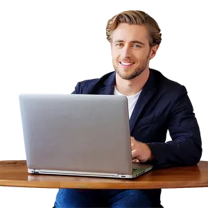 White Man With Laptop Png Hdm PNG image