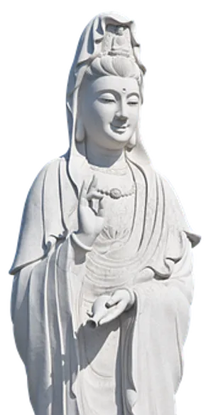 White Marble Guan Yin Statue PNG image