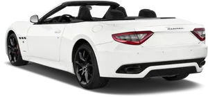 White Maserati Convertible Rear View PNG image