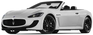 White Maserati Convertible Side View PNG image