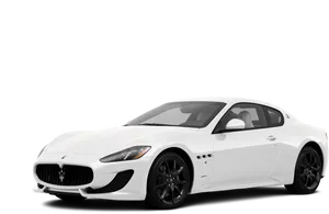 White Maserati Gran Turismo Side View PNG image