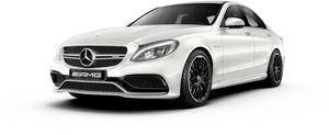 White Mercedes A M G C63 Sedan PNG image