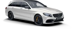 White Mercedes A M G Estate Car PNG image