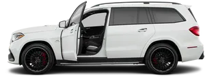 White Mercedes A M G S U Vwith Open Door PNG image