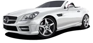 White Mercedes Benz Convertible Illustration