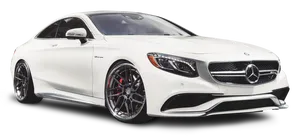White Mercedes Benz S Class Coupe PNG image