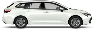 White Modern Hatchback Car Side View PNG image