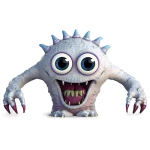 White Monster Cartoon Png 06212024 PNG image