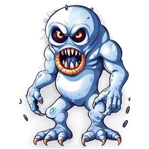 White Monster Clipart Image Png 06212024 PNG image