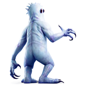 White Monster Clipart Image Png 06212024 PNG image