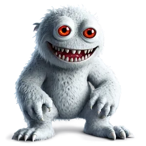 White Monster For T-shirt PNG Axl11 PNG