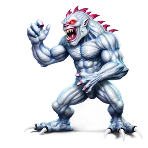 White Monster In Action PNG 06212024
