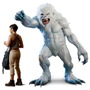 White Monster In Action PNG Kda