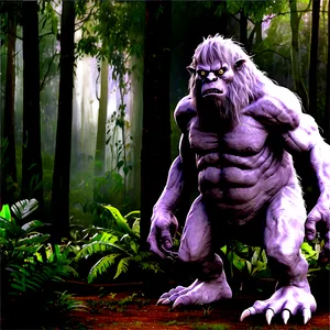 White Monster In Forest PNG Yjl