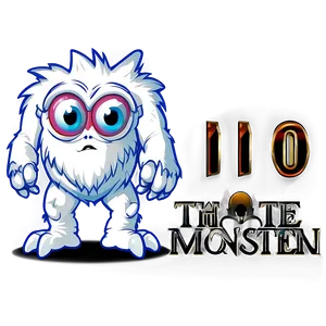 White Monster Mascot Graphic Png Chr PNG image