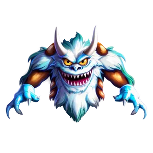 White Monster Mascot Graphic Png Mon55 PNG image