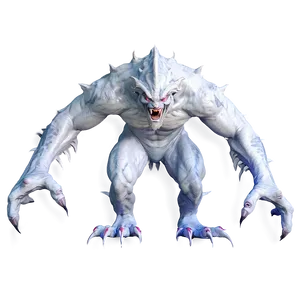 White Monster With Claws PNG 06212024