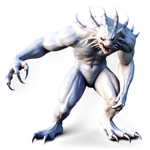 White Monster With Claws PNG 85