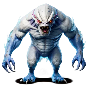 White Monster With Claws PNG Xxt74