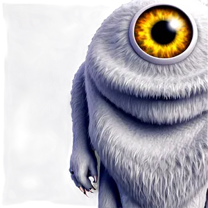 White Monster With Eyes PNG 06212024