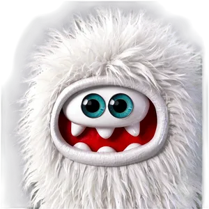 White Monster With Fur PNG Gwb