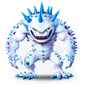 White Monster With Spikes PNG 06212024
