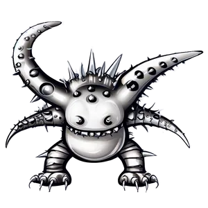 White Monster With Spikes PNG 06212024