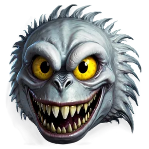 White Monster With Teeth Png 06212024 PNG image