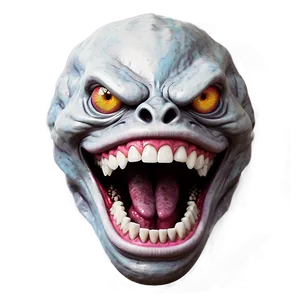 White Monster With Teeth PNG Hph60 PNG
