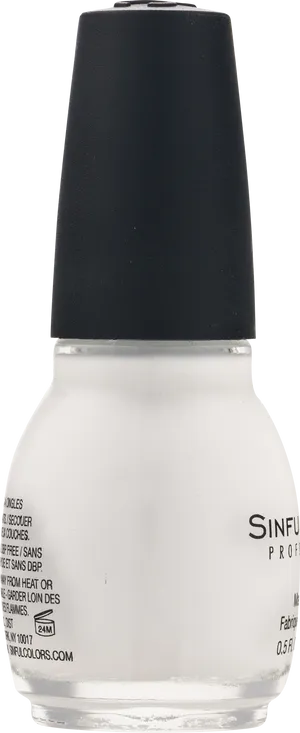 White Nail Polish Bottle Sinful Colors PNG image