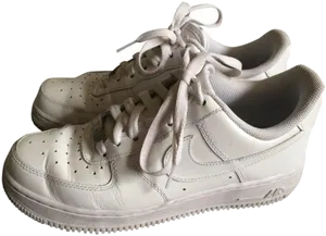 White Nike Air Force1 Sneakers PNG image