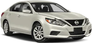 White Nissan Sedan Profile View PNG image