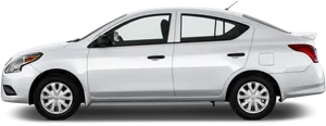 White Nissan Sedan Profile View PNG image