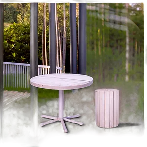 White Outdoor Table PNG 06122024