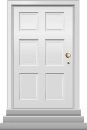 White Panel Door Design PNG image