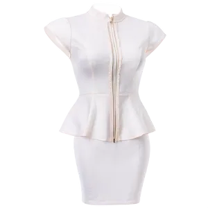 White Peplum Dress Flair PNG Rvj95 PNG