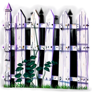 White Picket Fence Close-up PNG Vbf24 PNG