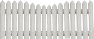 White Picket Fence Isolatedon Black PNG image