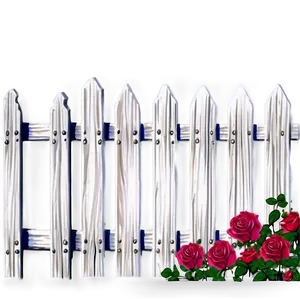 White Picket Fence With Roses PNG 06272024