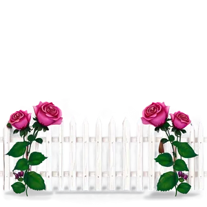 White Picket Fence With Roses PNG 29 PNG